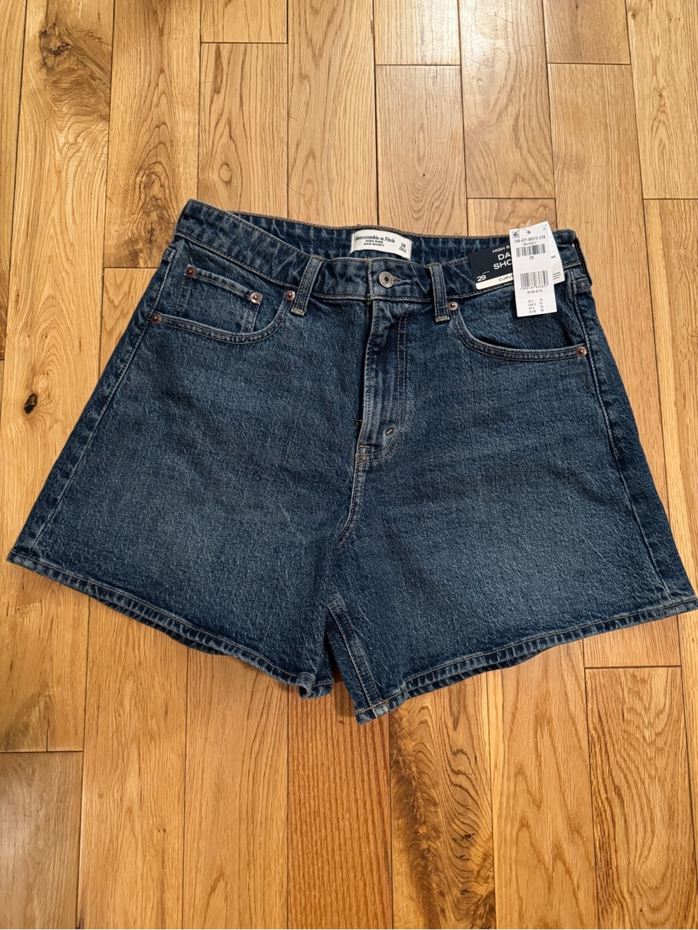 Abercrombie & Fitch Dark Wash Blue Denim Shorts